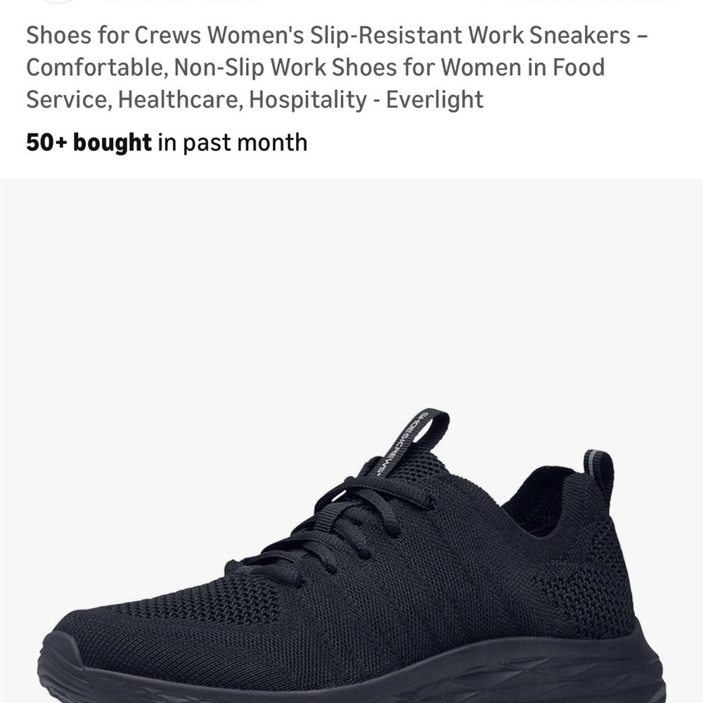 Women's Black Slip-Resistant Work Sneakers size 7